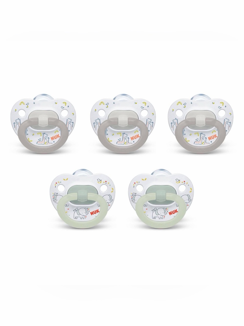 NUK Classic Pacifiers 0–6 Months Neutral 5-Pack